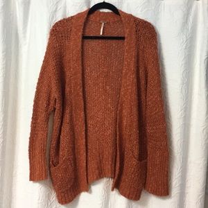 Free People Burnt orange oversized cardigan